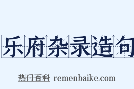 乐府杂录造句是什么意思的图片